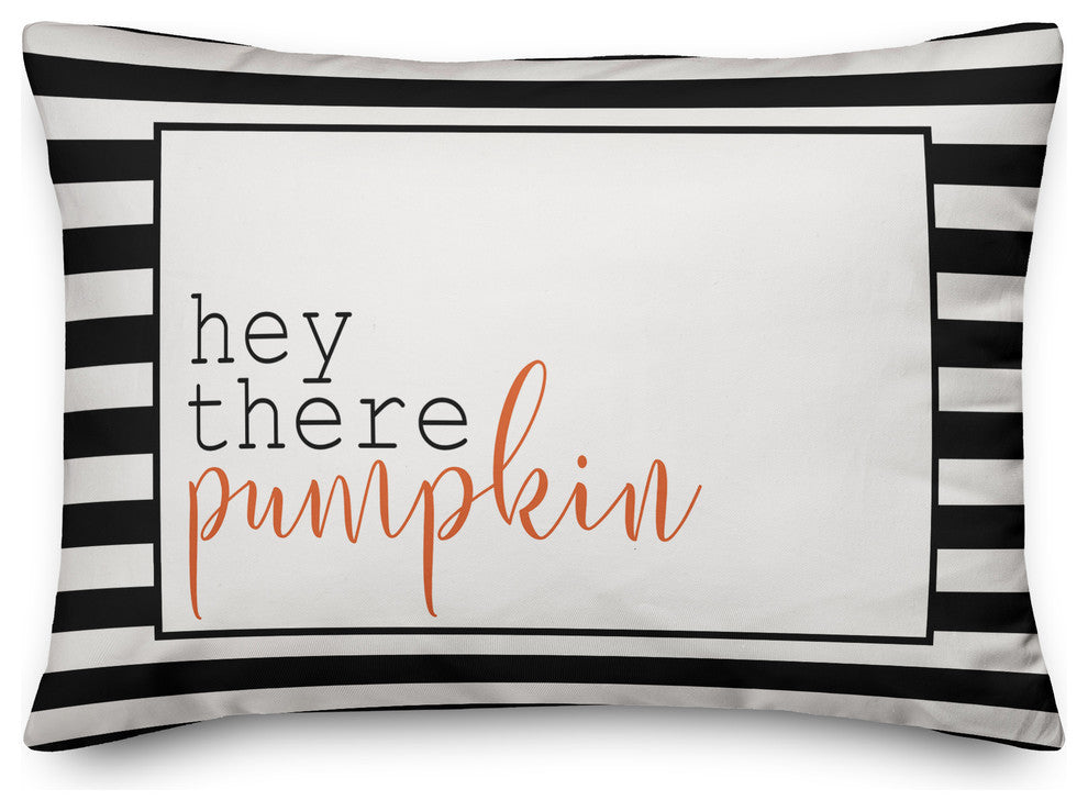 Hey There Pumpkin Stripes Throw Pillow