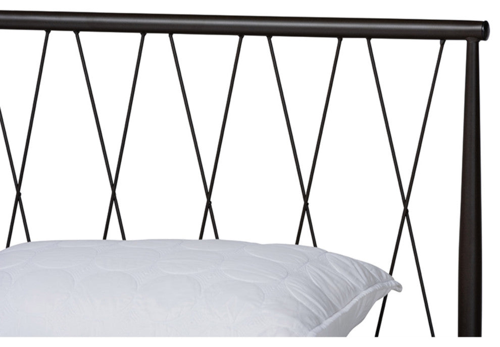 Nano Modern And Contemporary Black Finished Metal Full Size Platform Bed