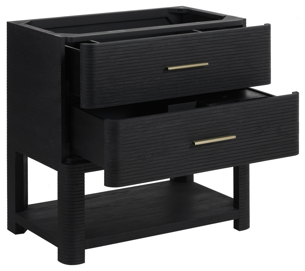 Lucian Bath Vanity, Carbon Oak, 36", No Top