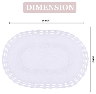 Hampton Crochet Reversible Bath Rug Set, 17x24 Rectangle, White