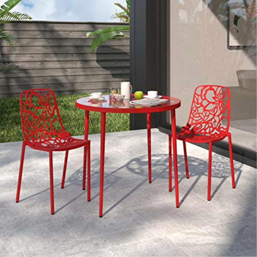 LeisureMod Modern Devon Aluminum Chair, Set of 2
