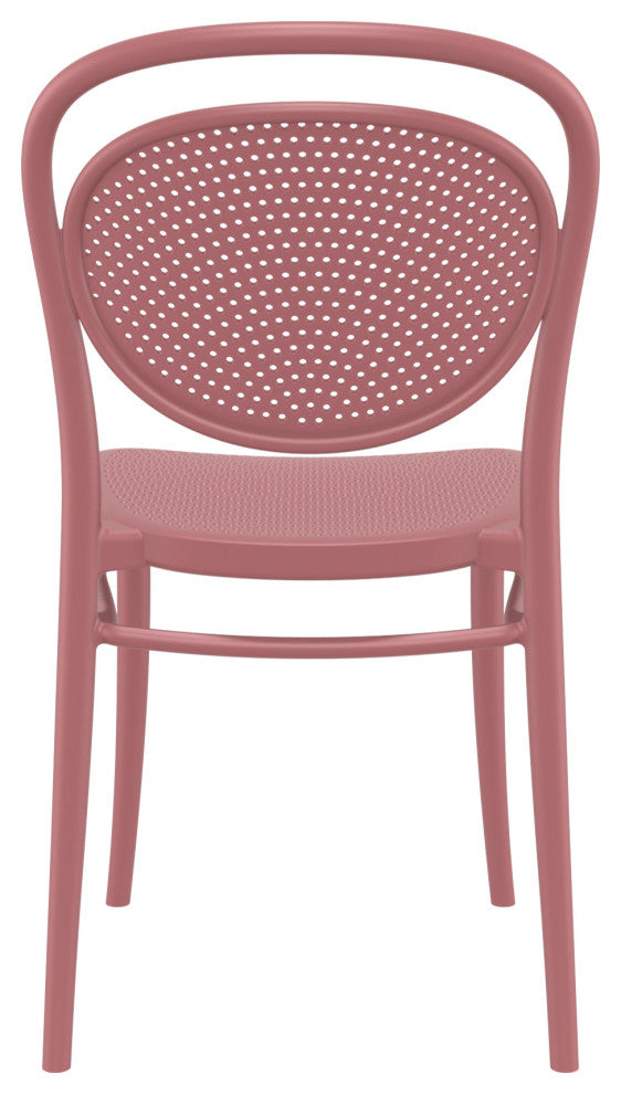 Marcel Resin Outdoor Chair, Set of 2, Marsala
