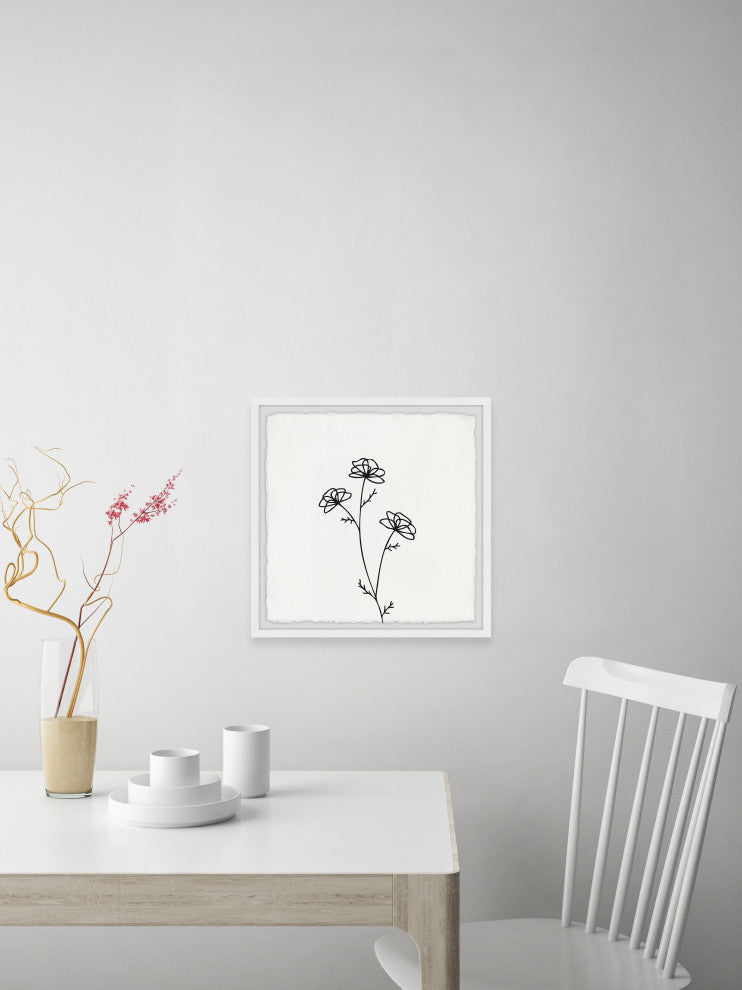 "Poppy Outline" Framed Painting Print, 32x32