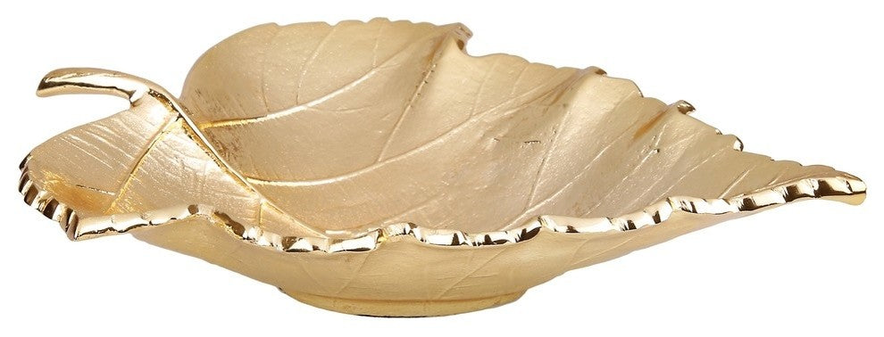 Classic Touch Gold Leaf Dish - 17"L