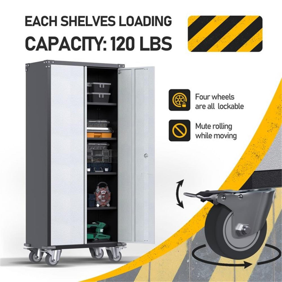 Gangmei Metal Storage Cabinet with Lock and 4 Shelves
