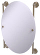 Monte Carlo Oval Frameless Rail Mounted Mirror, Antique Pewter