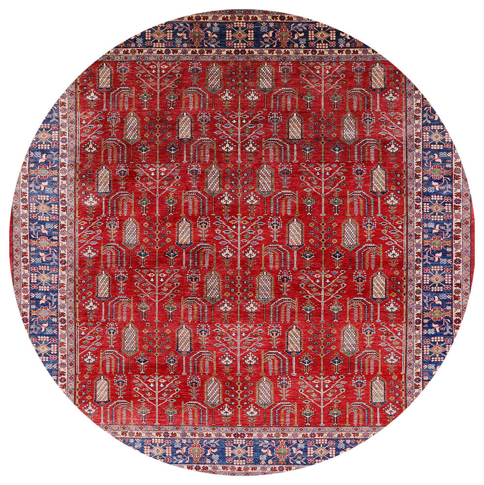 Ahgly Company Indoor Round Mid-Century Modern Area Rugs, 8' Round