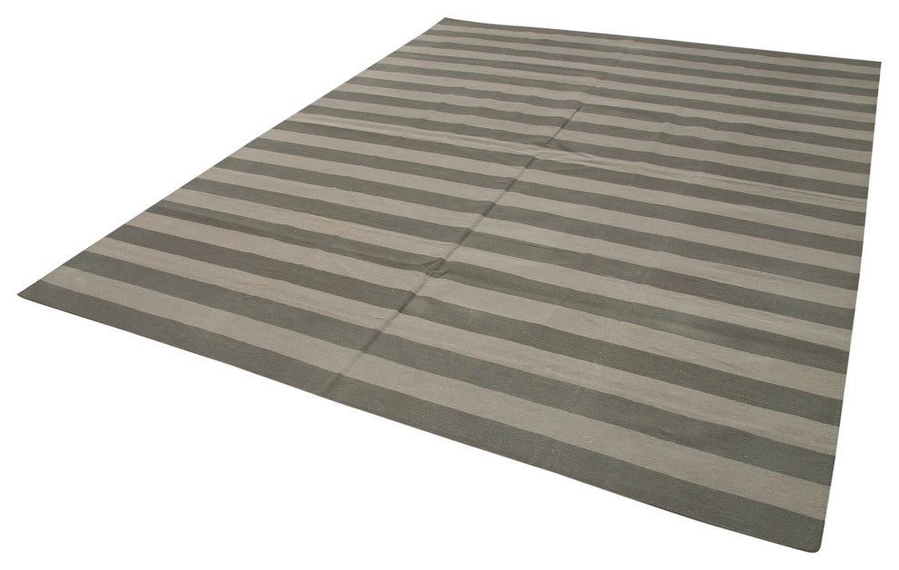 Rug N Carpet - Handmade Wool 7' 11'' x 10' 2'' Flatweave Dhurrie Kilim Rug