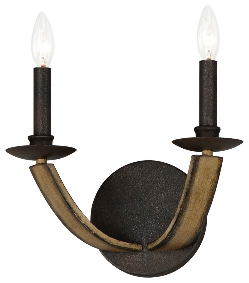 Maxim 20341 Basque 2 Light 13" Tall Wall Sconce - Driftwood / Anthracite