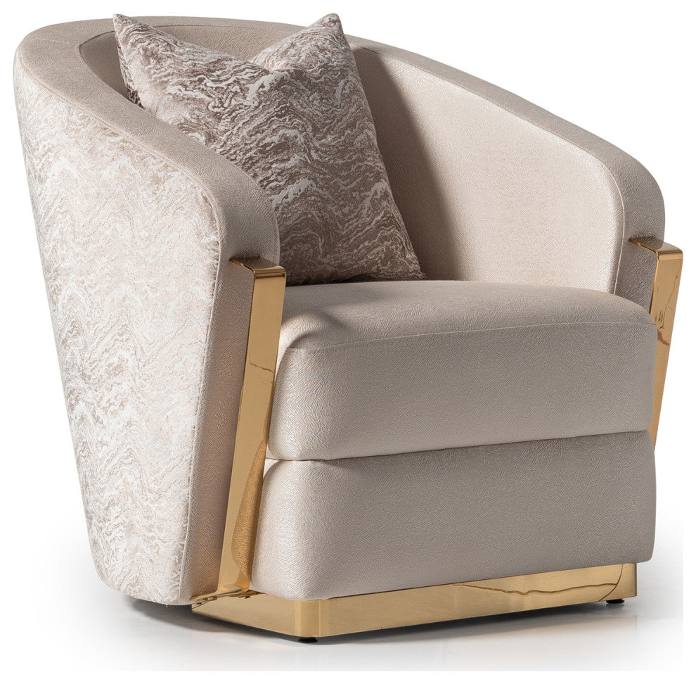 Carmela Accent Chair Almond/Gold