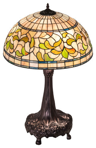 Meyda Lighting 230449 31" High Tiffany Turning Leaf Table Lamp
