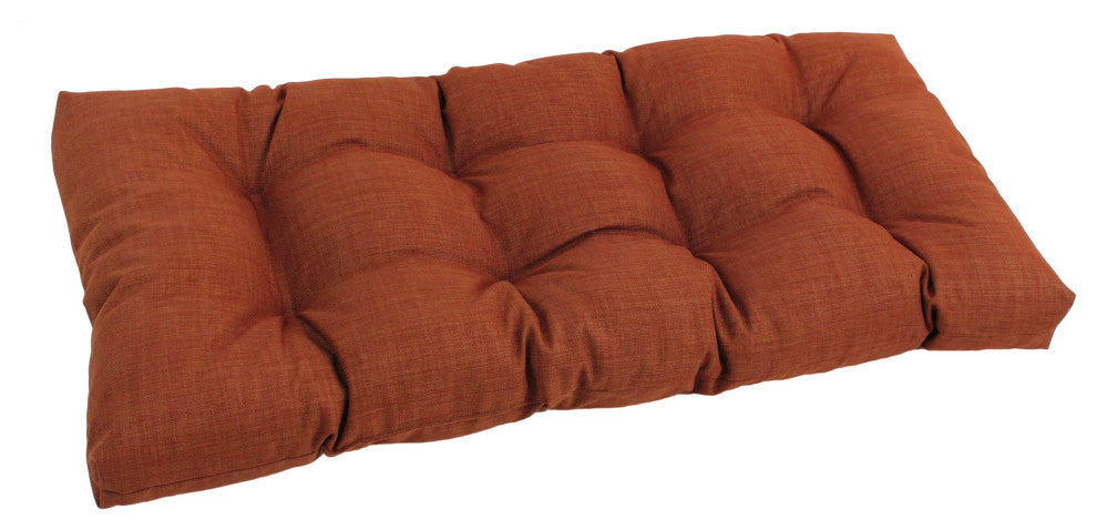 42"X19" Squared Solid Spun Polyester Tufted Loveseat Cushion, Cinnamon