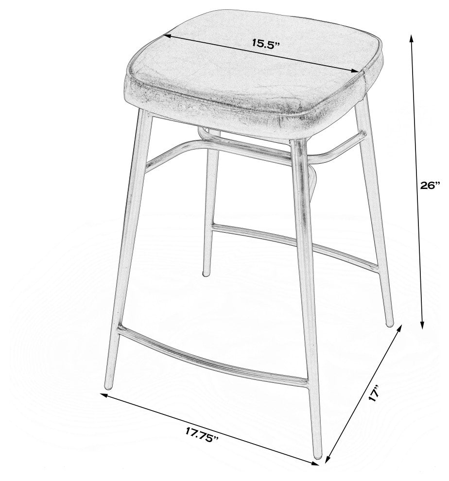 Arlington 26" Square Leather Counter Stool