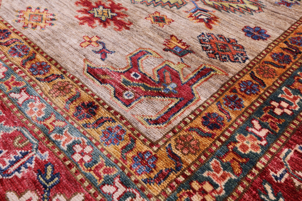 Super Kazak Hand Knotted Wool Rug 8' 0" X 9' 4" Q10346