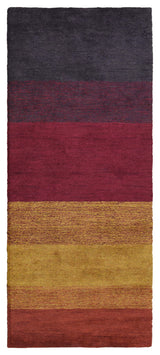 HAND KNOTTED LOOM SILK AREA RUGS-2'8''x10',Runner,Multicolor,Contemporary