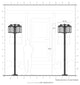 Nyack Multi Head Black Outdoor Post Light with Brushed Nickel and Clear Glass