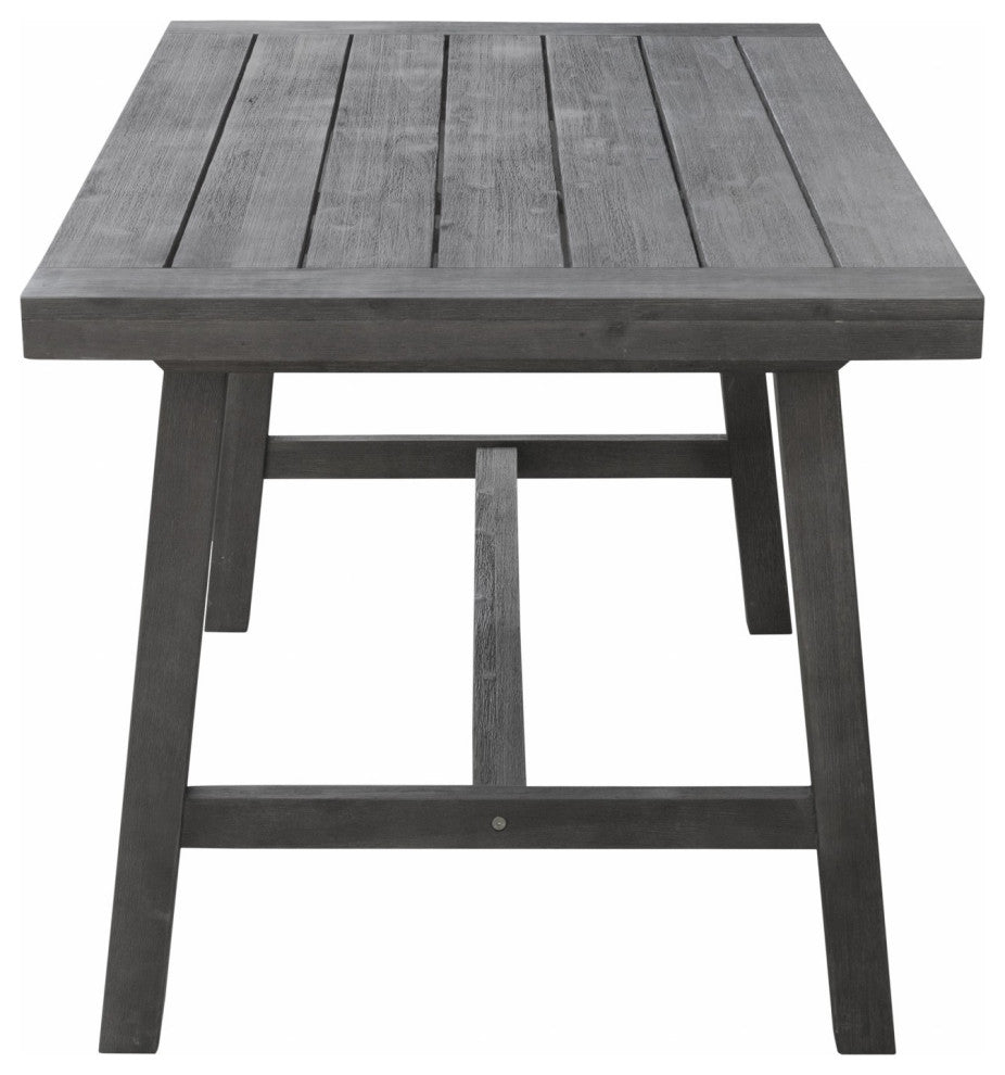 Dark Grey Dining Table With Leg Support