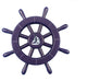 Decorative Ship Wheel With Sailboat, Dark Blue, 12''