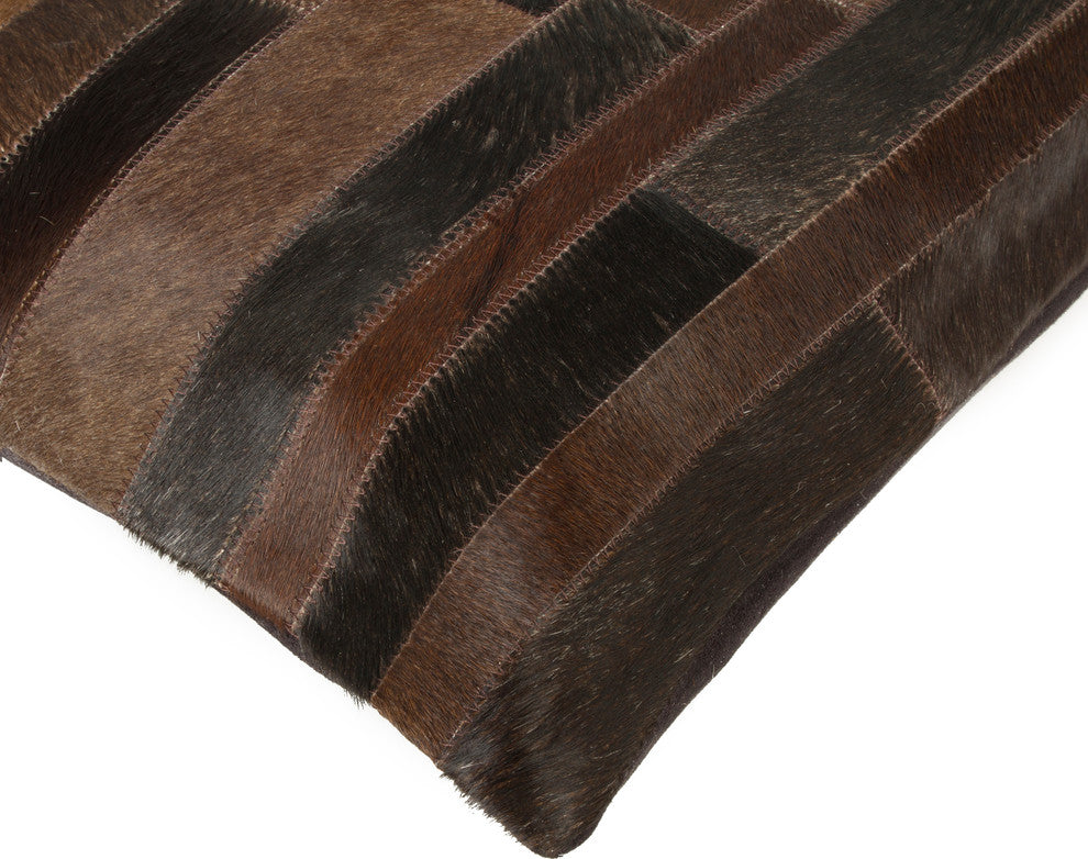 Natural Torino Madrid Pillow 18"x18", Chocolate