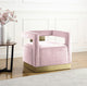 Armani Velvet Upholstered Accent Chair, Pink