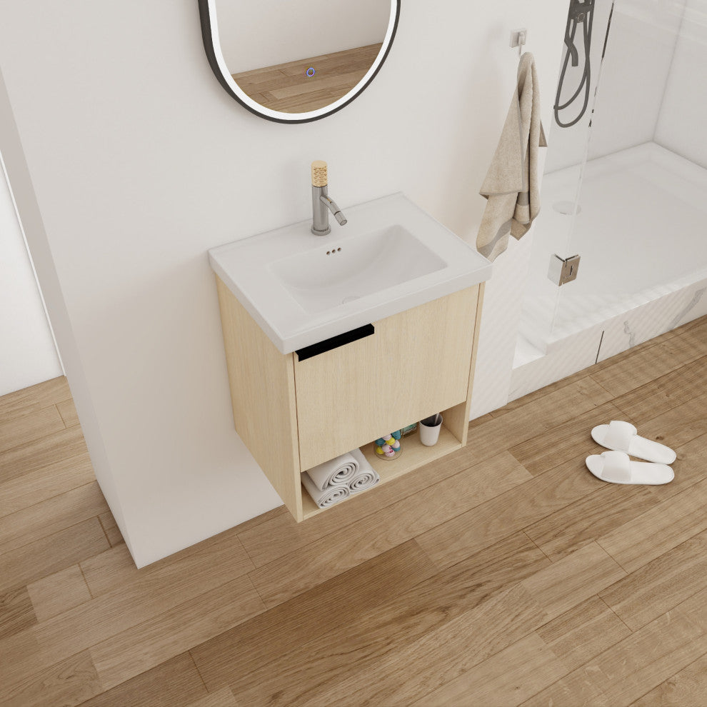 BNK Compact Wall-Mounted Bathroom Cabinet, Ideal for Small Spaces, 20 Inch