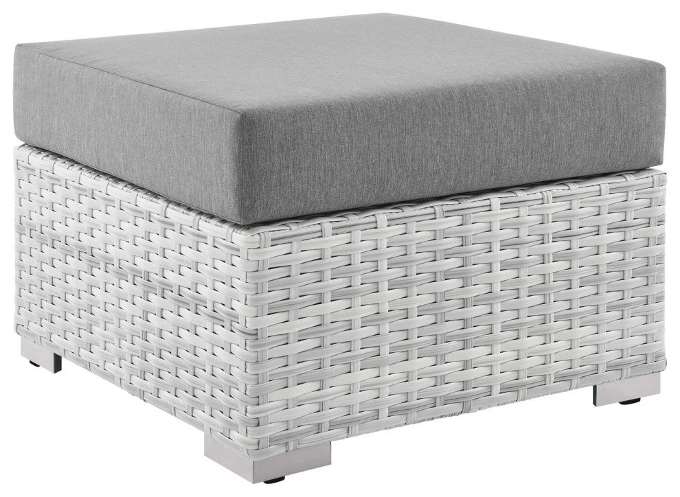 Convene Outdoor Patio Ottoman Light Gray Gray