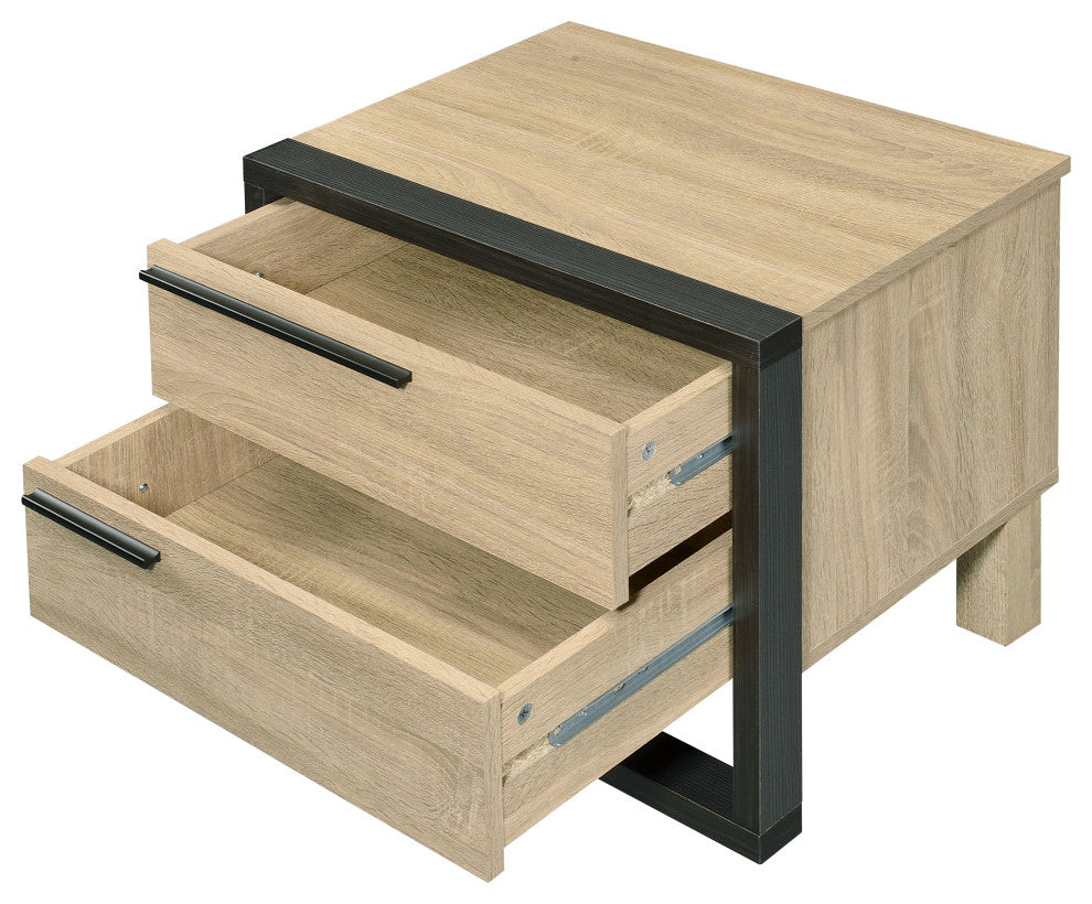 Erasto Accent Table, Oak and Black Finish