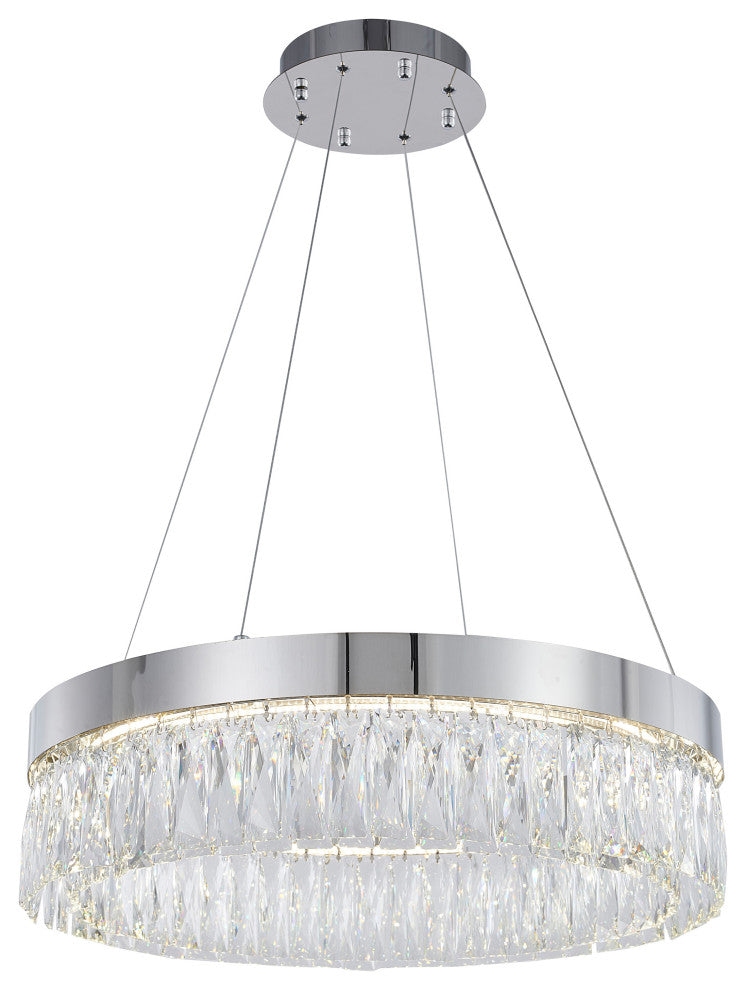 Bethel International FT94C24CH 1-Light LED Chandelier, Chrome