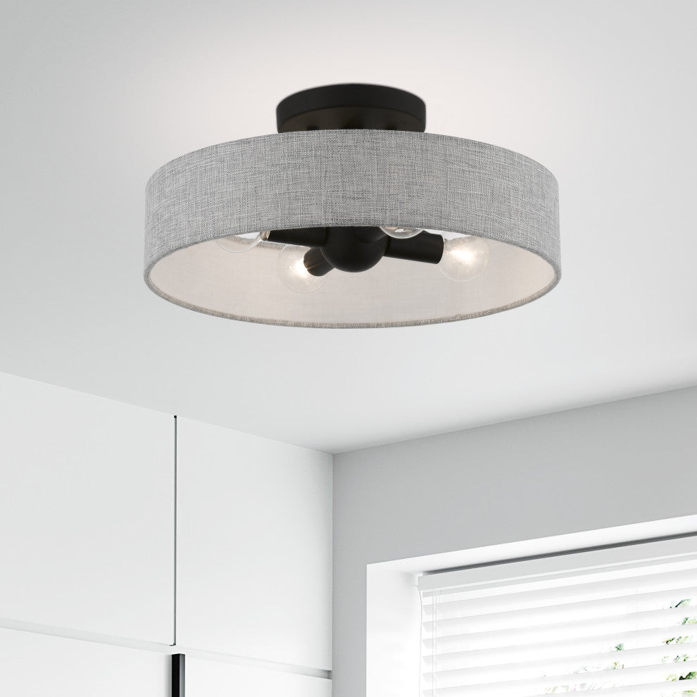 Elmhurst 4 Light Black Semi-Flush