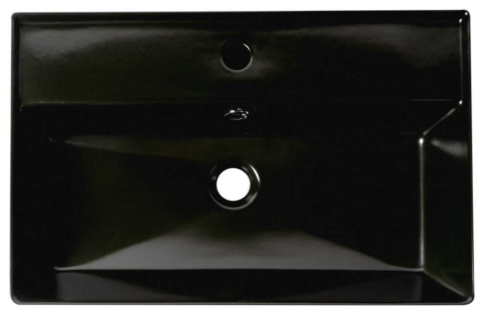 ALFI brand ABC901-BM Modern Rectangular Above Mount with Faucet Hole