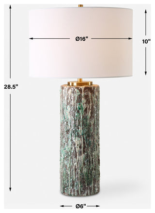 Uttermost Meltdown Ivory Teal Table Lamp