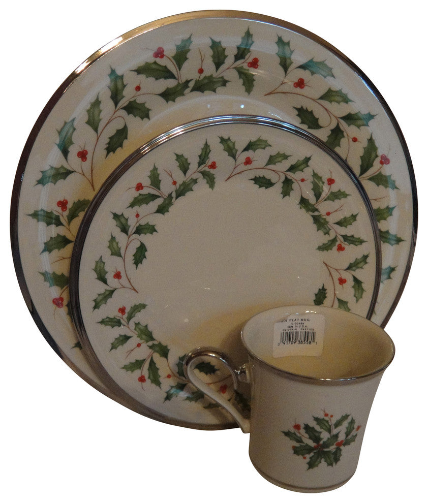 Lenox Holiday Platinum Christmas China in Box