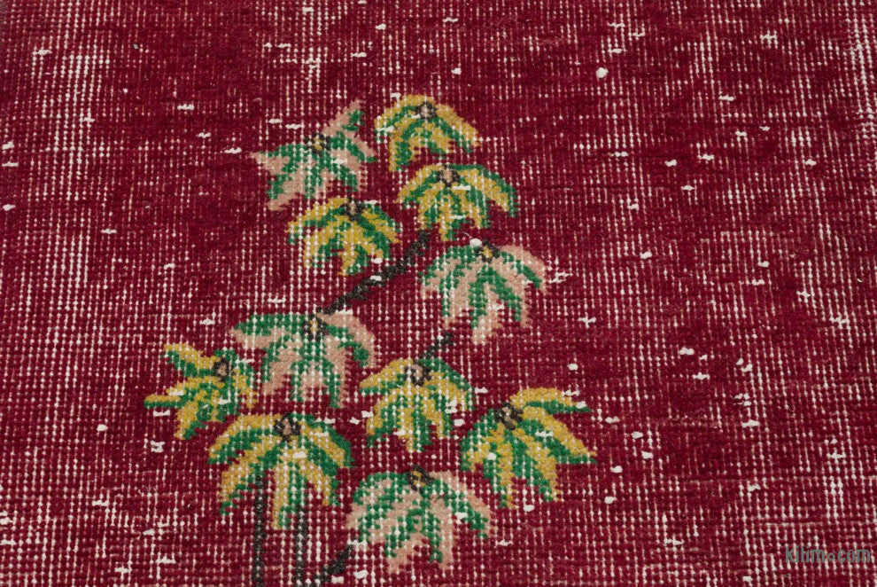 Red Vintage Turkish Hand-Knotted Rug 6' 11" x 10' 2", 83 in. x 122 in.