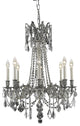 Elegant Rosalia Dining Room Light, Pewter Finish With Royal Cut Crystal