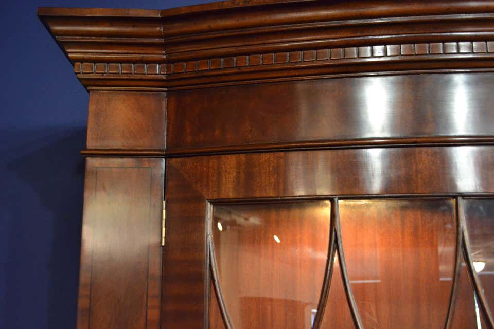 Mahogany Bow Front Display China Cabinet by Leighton Hall