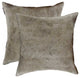 HomeRoots 18" x 18" x 5" Gray Cowhide Pillow 2-Pack