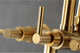 Aqua Vintage 7" Deck Mount Clawfoot Tub Faucet, Brushed Brass