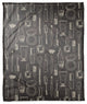 White Makeup Icons on Black 50x60 Coral Fleece Blanket