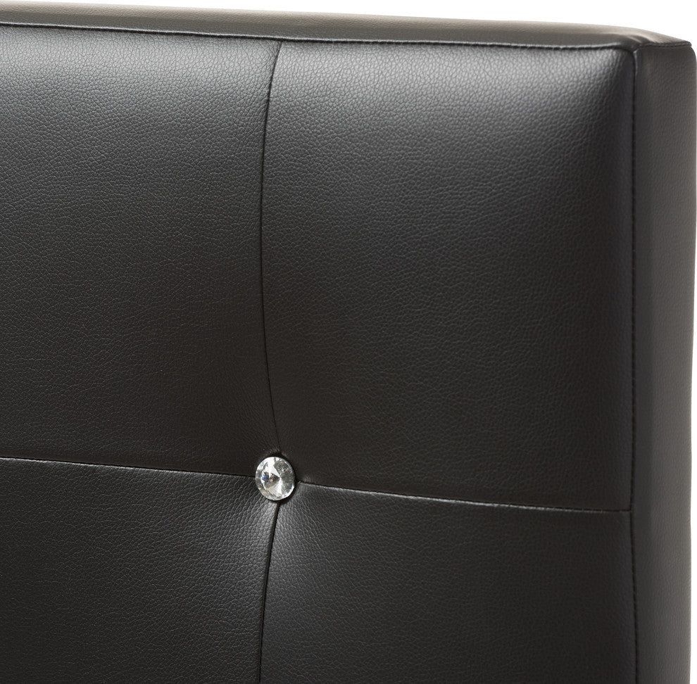 Kirchem Modern Black Faux Leather Upholstered Twin Size Headboard