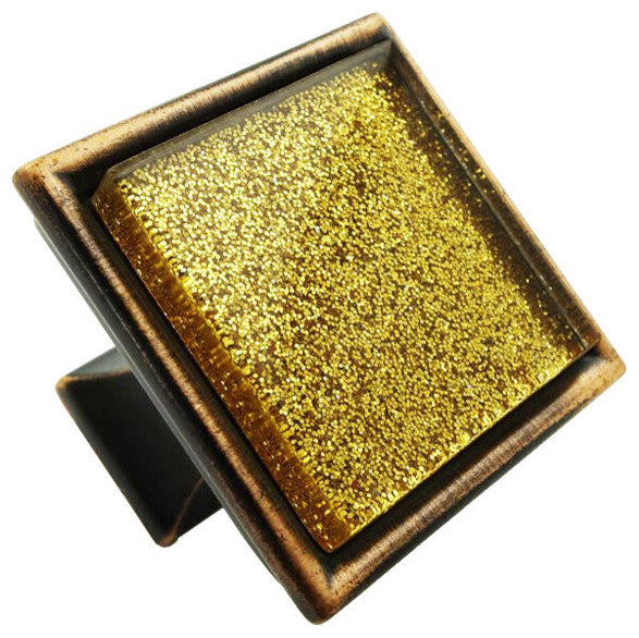 Sparkling Bronze Sand Crystal Glass Oil Rubbed Bronze Madison Classic Knob