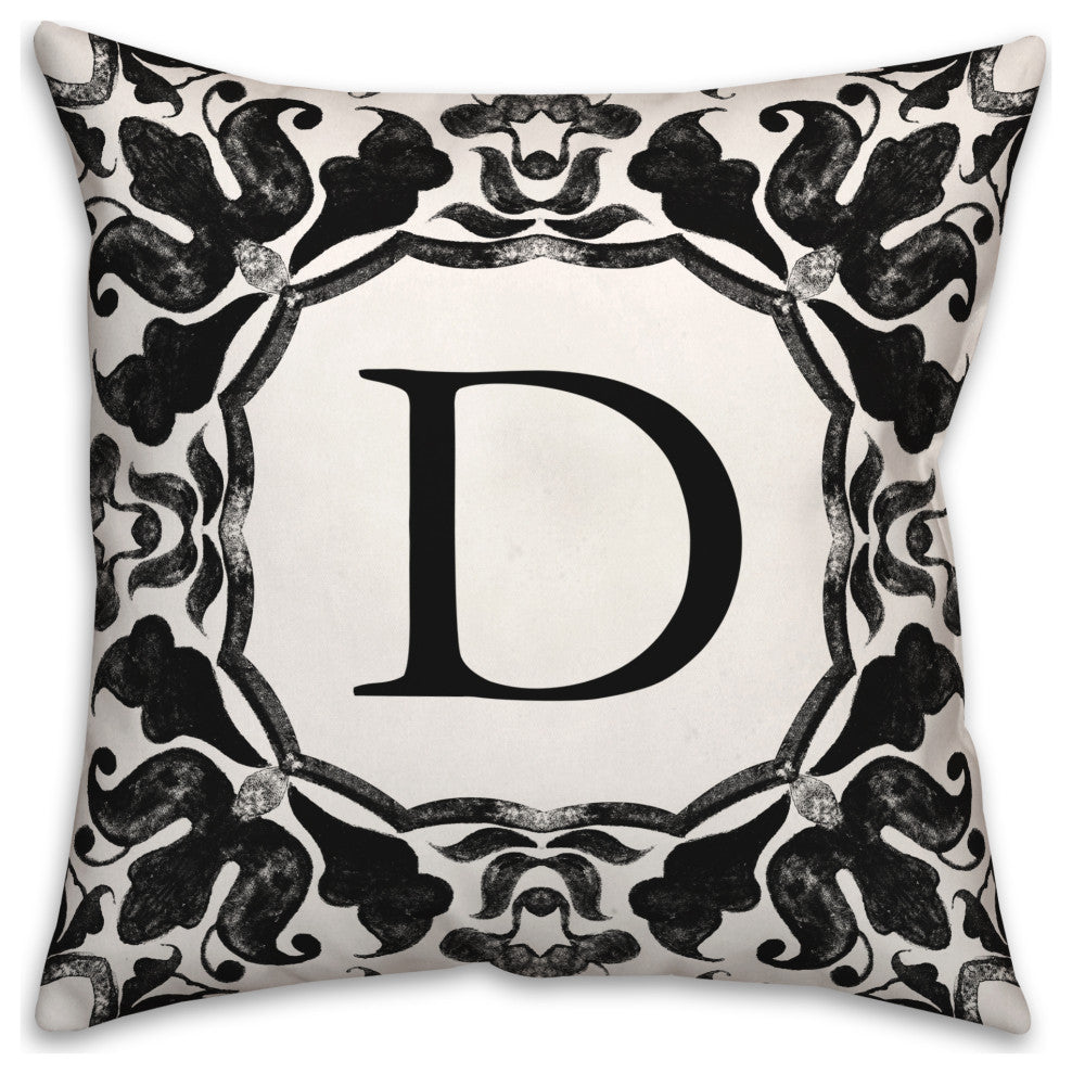 D Monogram 18x18 Indoor / Outdoor Pillow