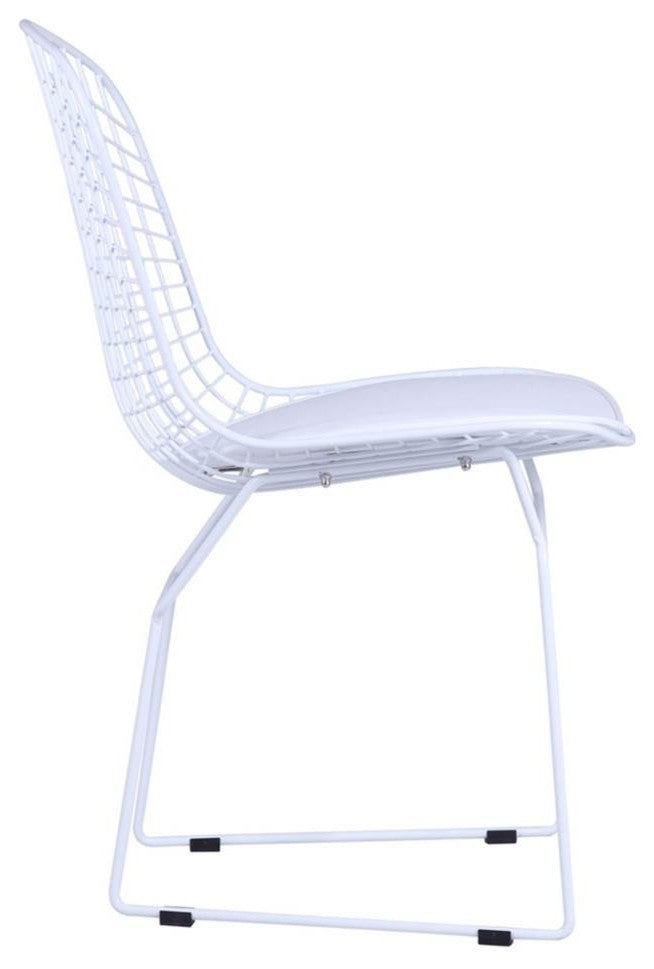 Modern Classics White Wire Side Chair, White