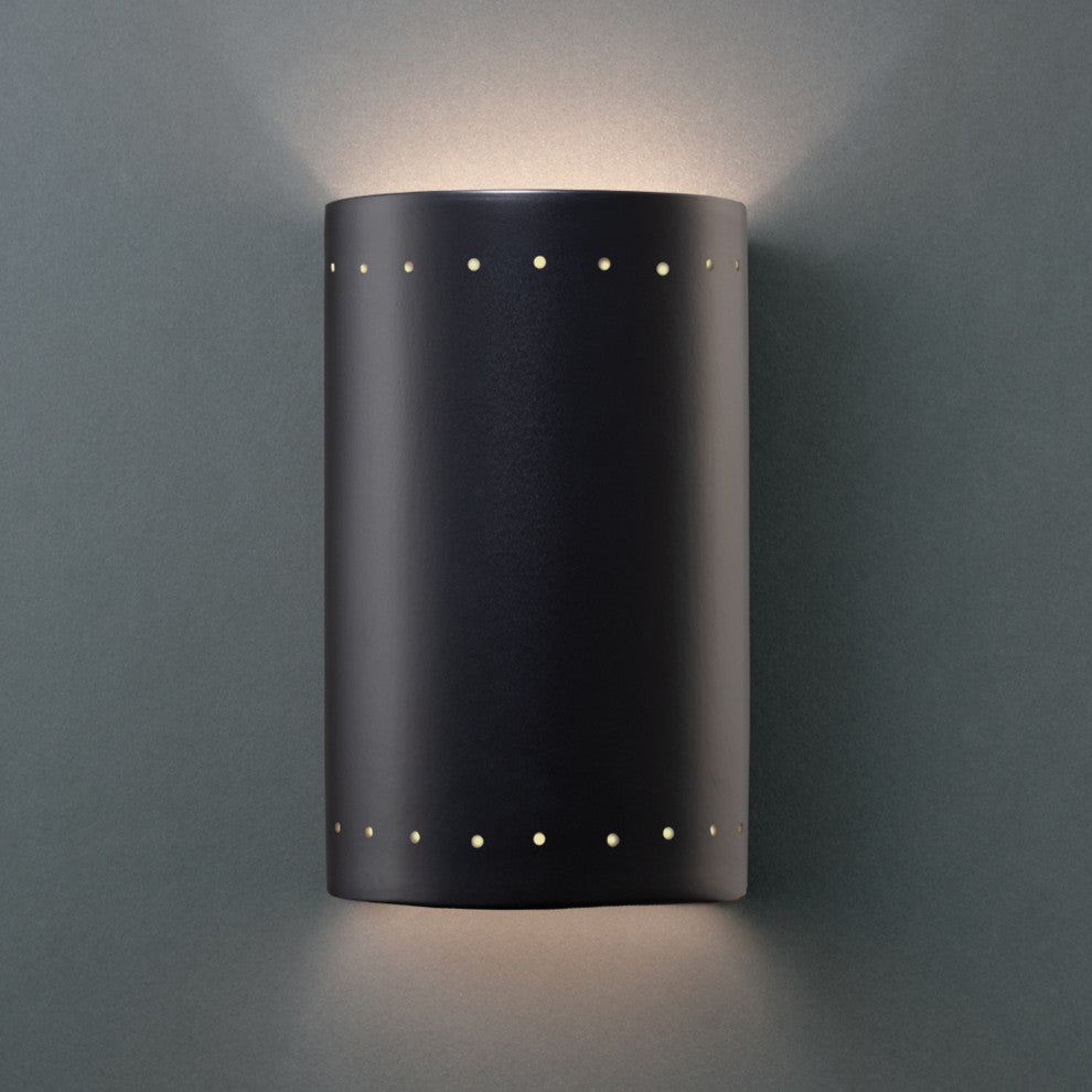 Ambiance Small Cylinder, Open Top/Bottom Wall Sconce, Matte Black, Dedicated LED