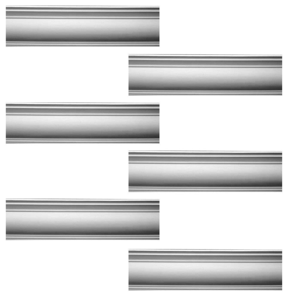 Cornice White Urethane Dunston Simple Design 6 Pieces Totaling 459" Length