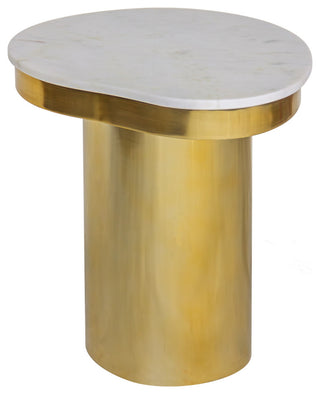 Kidney Marble Brass Side Table
