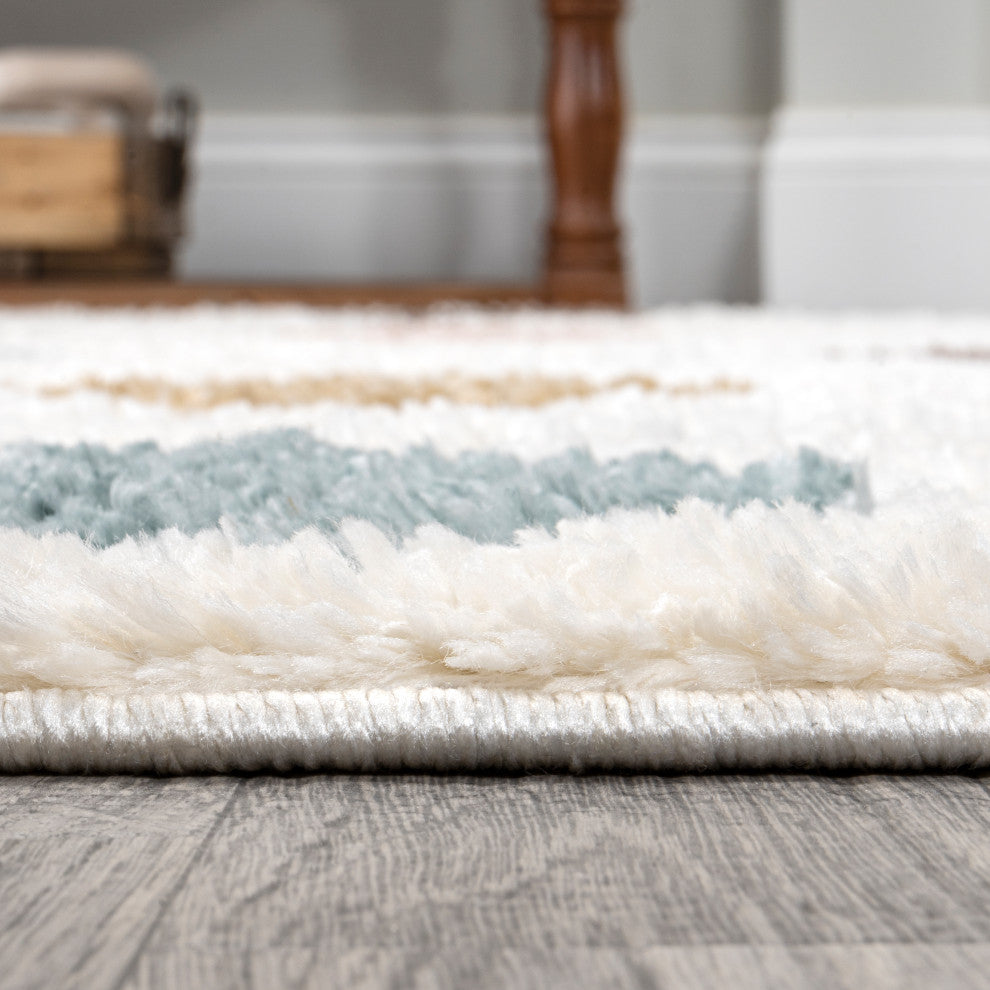 Astrid Retro Trellis High-Low Multi/Cream 4'x6' Area Rug