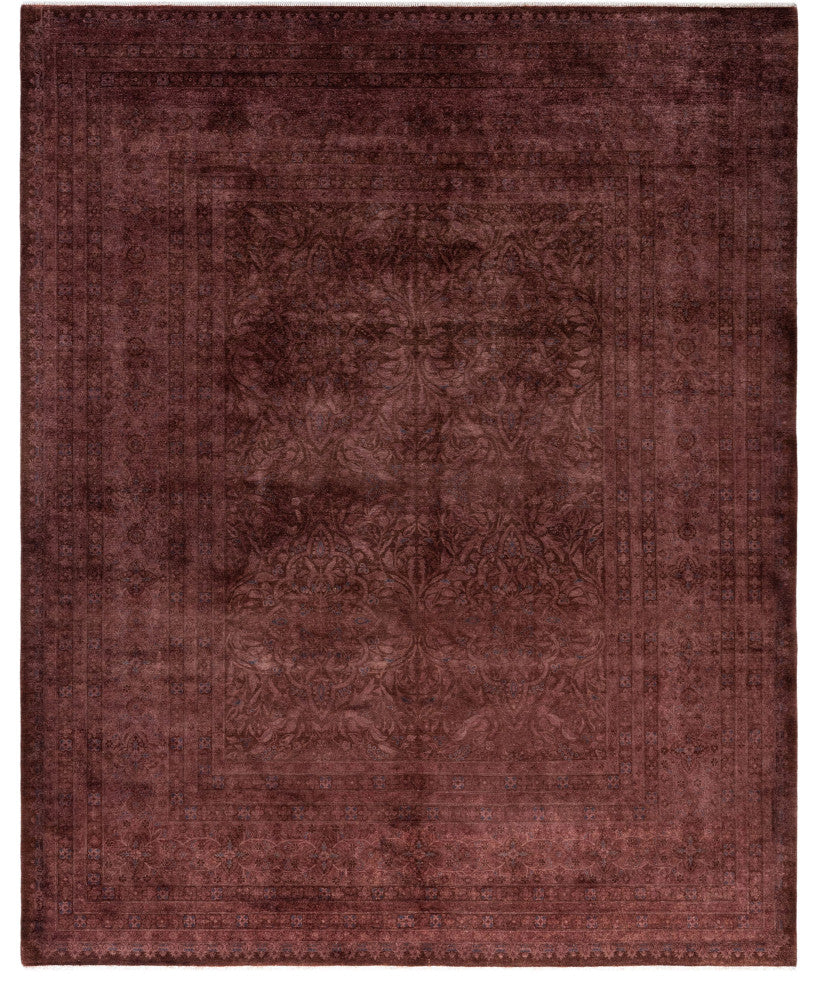Overdyed One-of-a-Kind Hand-Knotted Area Rug Purple, 8' 5" x 10' 4"