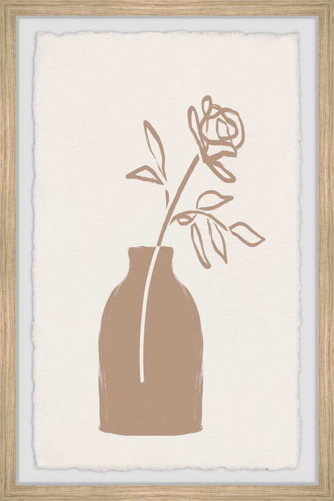 "Single Stem Rose" Framed Painting Print, 30x45