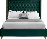 Barolo Velvet Upholstered Bed, Green, King