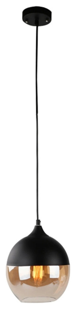 MIRODEMIÂ® Roquebrune-Cap-Martin Loft Chandelier for Kitchen, Black & Amber
